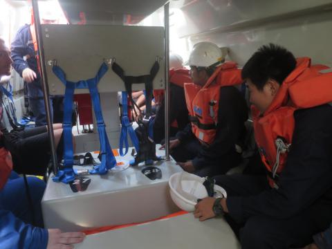 Inside the Lifeboat before it filled up.