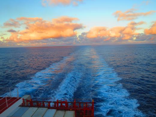 The ever changing trailing Pacific sky from 'My porthole'