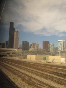 The skyscrapers of Chicago from the train as I arrived 30 minutes ago!
