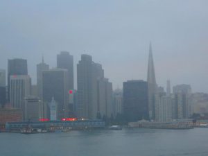 San Francisco by fogging night as we pass by.