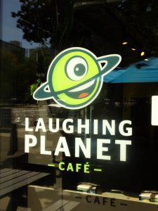 An 'aptly' named cafe in Portland... we all know our planet stopped laughing in 1970, when it could no longer support us! 