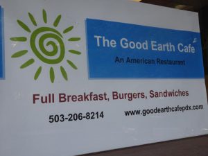 Yes it is a Great Earth...! Do we deserve a Good Earth, when when we don't treat it 'good'? Lots of 'token sustainability' cafe's in Portland! We should just have one definition of sustainability, the real one not feel good = good profit ones!